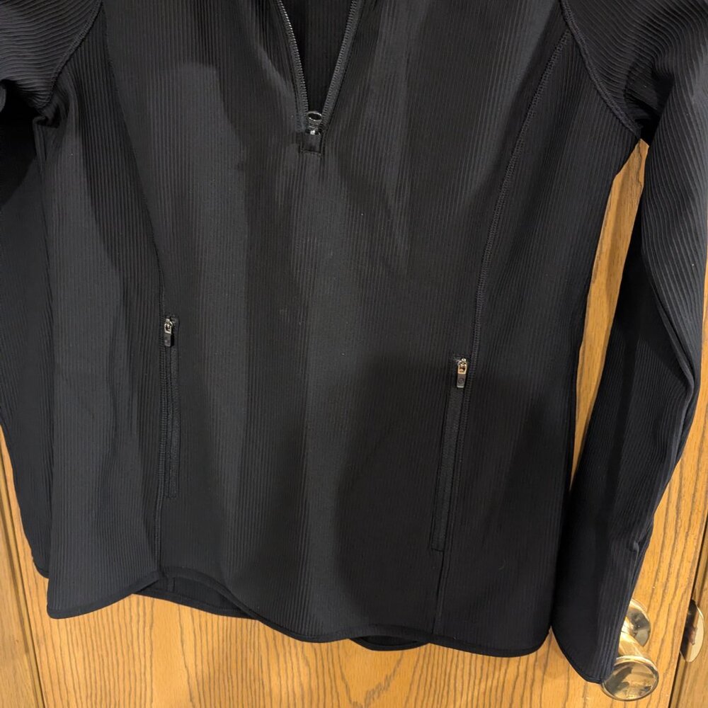 Talbots Soft Stretch Ribbed Half Zip Pullover Bla… - image 4